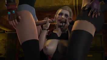 Final Fantasy Double Futanari - Scarlet gets fucked by Tifa and Jessie