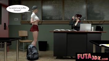 Fiery Redhead Futa Tutor Dominates Student Hard!