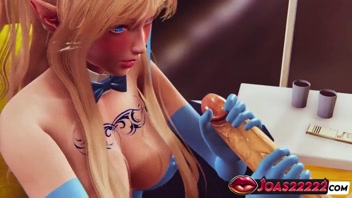 Seductive Blue-Eyed Blonde Elf 3D Hentai - Epic Deepthroat & Cumshot!