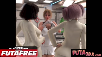 Busty Anime Babe Seduces Blonde Doc in Steamy Threesome